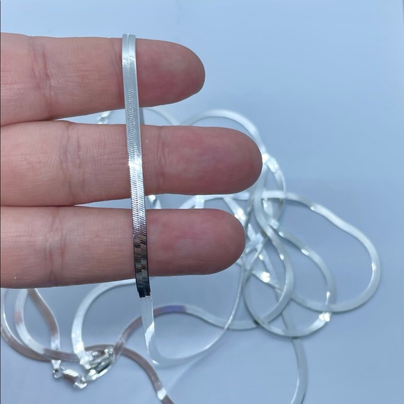 Sterling Silver Herringbone Chain - Picture 9 of 11